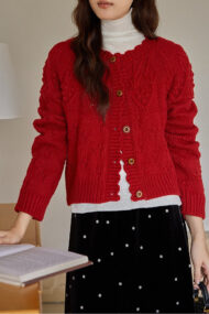 Vintage Crochet Knit Cardigan - Image 2