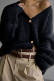 V Neck Button Long Sleeve Cardigan - Image 8