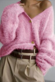 V Neck Button Long Sleeve Cardigan - Image 10