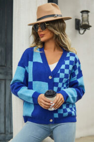 Plaid Panel Plus Size Cardigan - Image 17
