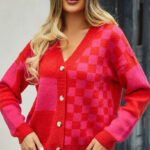 Plaid Panel Plus Size Cardigan