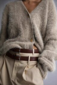 V Neck Button Long Sleeve Cardigan - Image 5