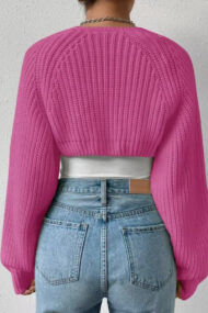 Ribbed Knit Long Sleeve Cardigan - Image 9