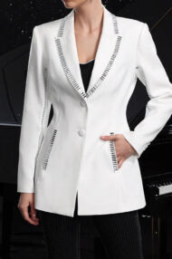 Slim Fit Rhinestone Lapel Blazer - Image 4