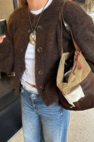 Minimalist Button Long Sleeve Cardigan - Image 3