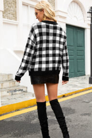 Fitted Tartan Button Cardigan - Image 12