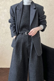 Wool Blend Relaxed Fit Blazer - Image 2