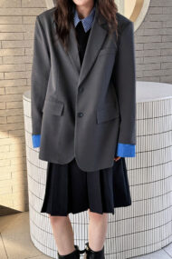 Elegant Casual Colorblock Blazer - Image 4