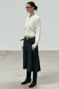 Embroidered Cotton V Neck Cardigan - Image 4