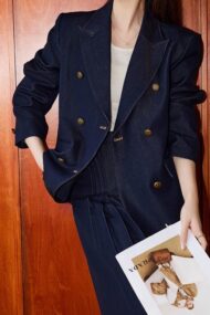 Double Breasted Twill Blazer - Image 7