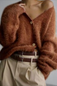 V Neck Button Long Sleeve Cardigan - Image 12