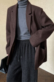 Wool Blend Relaxed Fit Blazer - Image 15