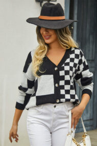 Plaid Panel Plus Size Cardigan - Image 8