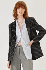 Striped Casual Blazer - Image 6