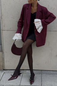 Vintage Striped Patchwork Blazer - Image 10