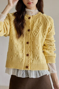 Vintage Crochet Knit Cardigan - Image 5