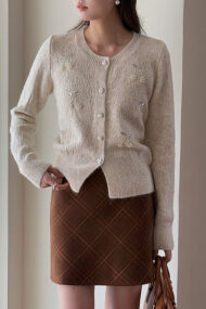 Embroidered 3D Cherry Knit Cardigan - Image 7