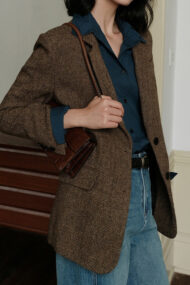 Herringbone Wool Blend Blazer - Image 6
