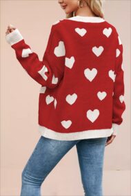 Heart Pocket V Neck Cardigan - Image 2