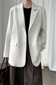 Split Back Relaxed Fit Blazer - Image 4