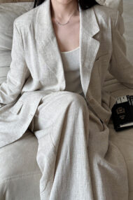 Casual Tencel Linen Suit Blazer - Image 6