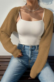 Ribbed Knit Long Sleeve Cardigan - Image 8