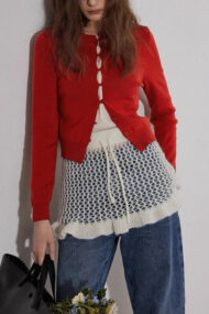 Colorblock Fake Two Piece Cardigan - Image 4