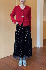 V Neck Bow Detail Button Cardigan - Image 4