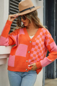 Plaid Panel Plus Size Cardigan - Image 22