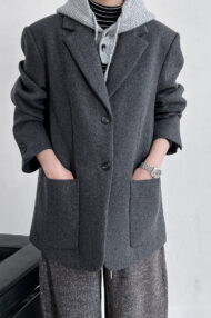Wool Blend Relaxed Fit Blazer - Image 11