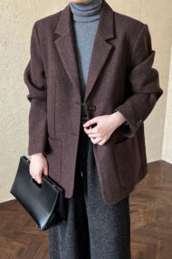 Wool Blend Relaxed Fit Blazer - Image 16