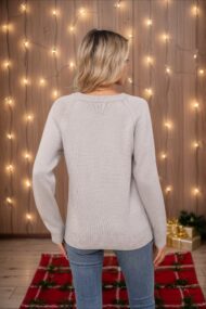 Cute Snowman Stitched Sweater - Image 4