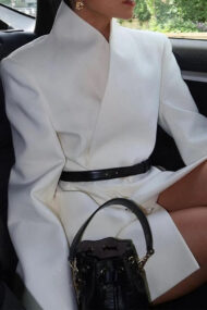 Long Sleeve Stand Collar Blazer - Image 2