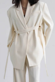 Belted Shoulder Detail Blazer - Image 2