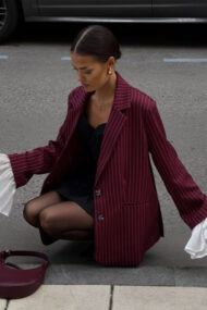 Vintage Striped Patchwork Blazer - Image 9