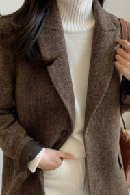 Wool Blend Solid Color Blazer - Image 3
