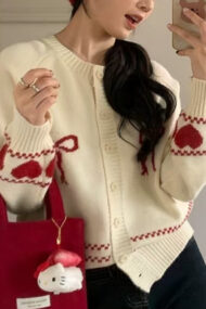 Relaxed Fit Bow Front Cardigan - Image 7