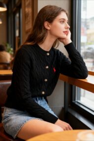 Embroidered Cable Wool Cardigan - Image 22