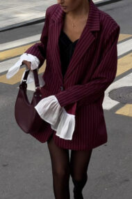 Vintage Striped Patchwork Blazer - Image 8