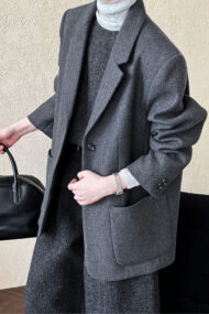 Wool Blend Relaxed Fit Blazer - Image 10