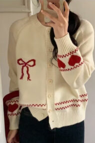 Relaxed Fit Bow Front Cardigan - Image 8