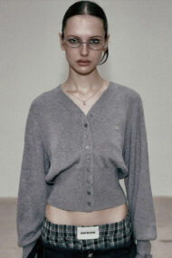 Embroidered Cotton V Neck Cardigan - Image 5