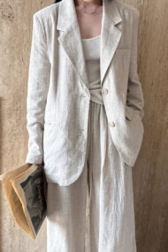 Casual Tencel Linen Suit Blazer - Image 5