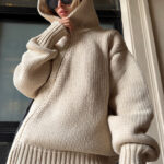 Solid Color Asymmetric Zipper Loose Sweater