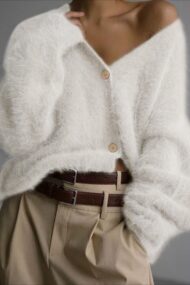 V Neck Button Long Sleeve Cardigan - Image 6