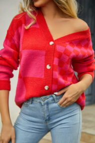 Plaid Panel Plus Size Cardigan - Image 3